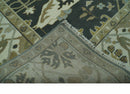 Richmond Custom Made Charcoal and Beige Hand Knotted Oushak wool Area Rug