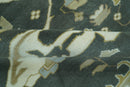 Richmond Custom Made Charcoal and Beige Hand Knotted Oushak wool Area Rug