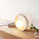 Ring Travertine Q Circle Table Lamp