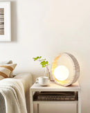 Ring Travertine Q Circle Table Lamp
