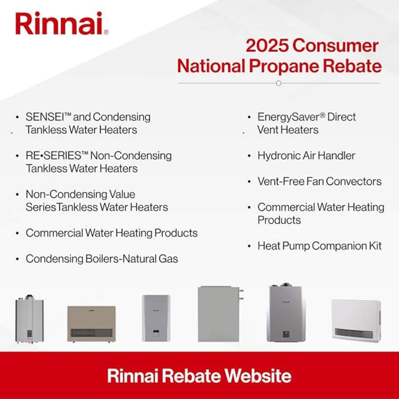 Rinnai 6.6 GPM 160K BTU Non-Condensing Liquid Propane Tankless Water Heater [351-RE160EP] (SAK47039)