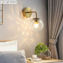 GobekUsa Rippled Glass Wall Mount Light with Spherical Design - Perfect for Bedroom Reading