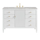 James Martin Myrrin 48" Single Bathroom Vanity, Bright White