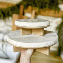 Stone Top Wood Round Decorative Risers, Set of Two by Decor Steals
