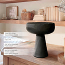 Modern Black Elevated Paulownia Wood Bowl Riser by Decor Steals