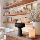Modern Black Elevated Paulownia Wood Bowl Riser by Decor Steals
