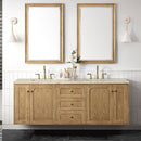 James Martin Laurent 72" Dual Mount Double Bathroom Vanity, Light Natural Oak