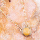 River Rocks Yellow Quartz and Golden Bronze Necklace