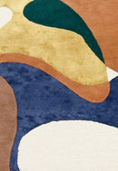 Riverstone Pattern Multicolor Hand Tufted 5x8 Wool Rug