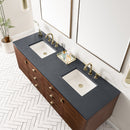 James Martin Amberly 72" Dual Mount Double Bathroom Vanity, Mid-Century Walnut