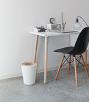 Trash Can - Round - Steel + Wood by Yamazaki Home