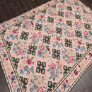 5'9" x 8'9" Hand Woven Traditional French Aubusson Needlepoint Area Rug Apricot