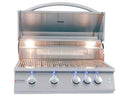 RCS 4-Burner 6-Foot Gas Grill Island with Rear Infrared Burner, Refrigerator, Access Door, Black Cabinet & Black Granite Countertop