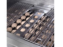RCS 4-Burner 6-Foot Gas Grill Island with Rear Infrared Burner, Refrigerator, Access Door, Black Cabinet & Black Granite Countertop