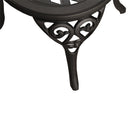 Black Ornate Outdoor Patio Garden Aluminum 3 Piece Bistro Set