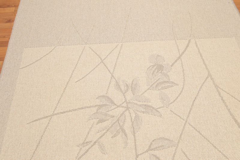 5'3" x 7'4" Contemporary Flat Pile Belgian 100% Wool Area Rug Beige