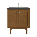 James Martin Laurent 30" Dual Mount Single Bathroom Vanity, Honey Oak