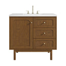 James Martin Laurent 36" Dual Mount Single Bathroom Vanity, Honey Oak