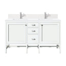 James Martin Addison 60" Double Bathroom Vanity, Glossy White