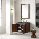 James Martin Amberly 30" Dual Mount Single Bathroom Vanity, Mid-Century Walnut
