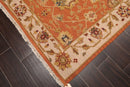 3'10" x 5'10" Hand Knotted Wool High Low Pile Area Rug Orange