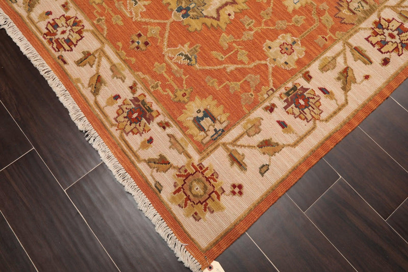 3'10" x 5'10" Hand Knotted Wool High Low Pile Area Rug Orange