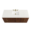 James Martin Amberly 60" Dual Mount Single Bathroom Vanity, Mid-Century Walnut