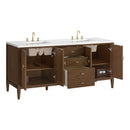 James Martin Myrrin 72" Double Bathroom Vanity, Mid-Century Walnut
