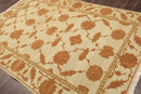 6' x 9' Hand Knotted Wool & Silk High Low Pile Area Rug Beige