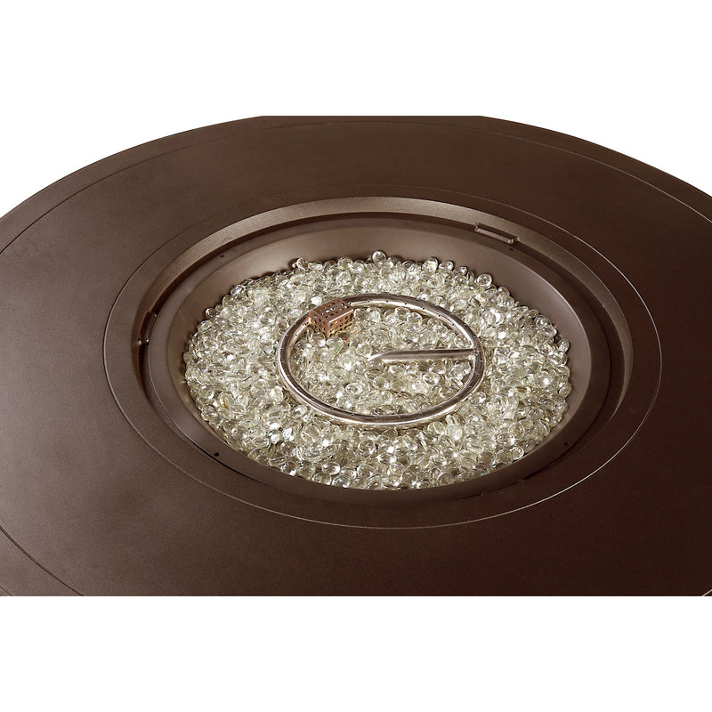 Aluminum 44-in Round Propane Fire Table with Beads, Covers and Lid