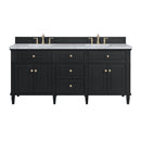 James Martin Lorelai 72" Double Bathroom Vanity, Black Onyx