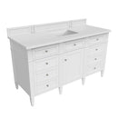 James Martin Brittany 60" Single Bathroom Vanity, Bright White