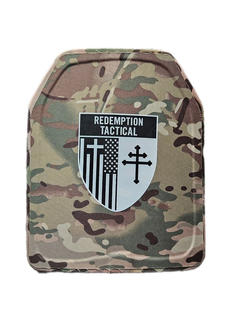 Pair of 10x12 Level IV Ceramic PE Plates Ballistic FRONT AND BACK (SIZE SMALL to LARGE) Curved with Shooters Cut, photo 6 of 16