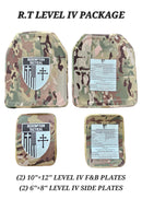 LIGHTWEIGHT LEVEL IV PACKAGE (2) 10x12 Front/Back Ceramic PE Plates (2) 6x8 Side Plates Level IV by Redemption Tactical