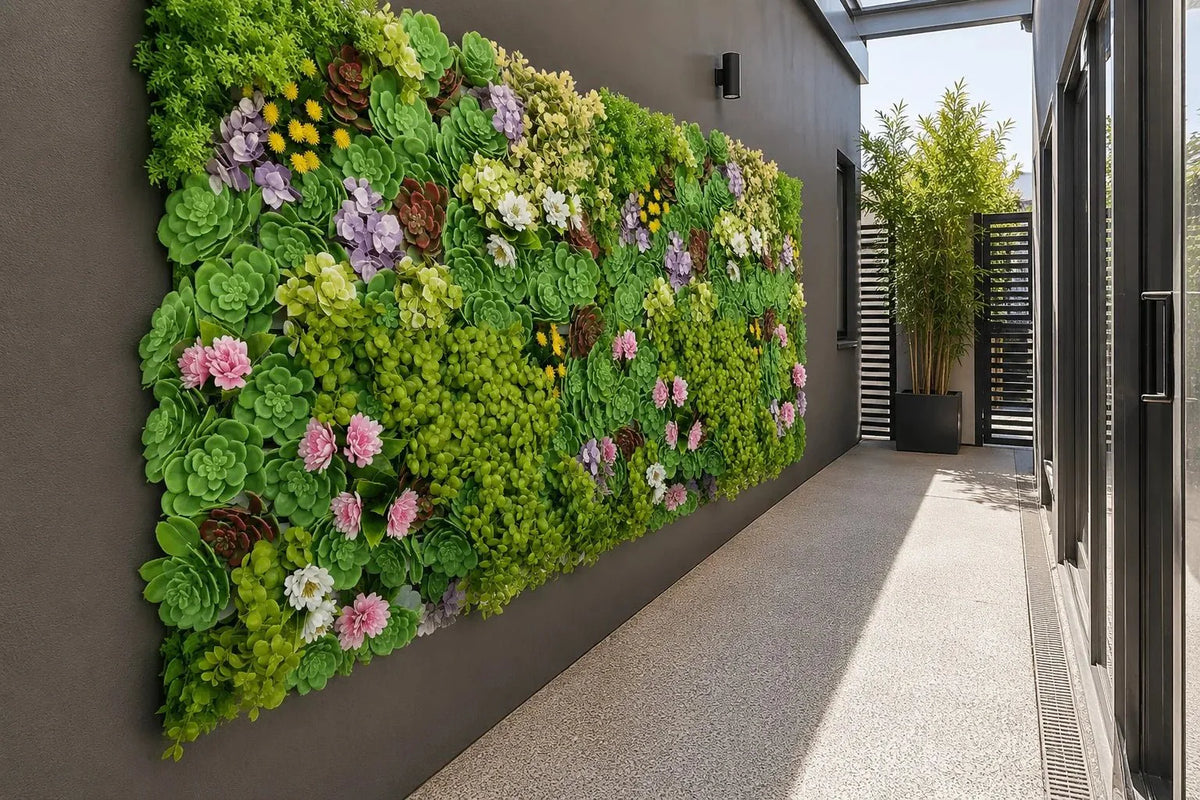 Dense Succulent Artificial Vertical Garden Green Wall Panel 20×20in – UV Resistant – Commercial Grade, photo 8 of 10
