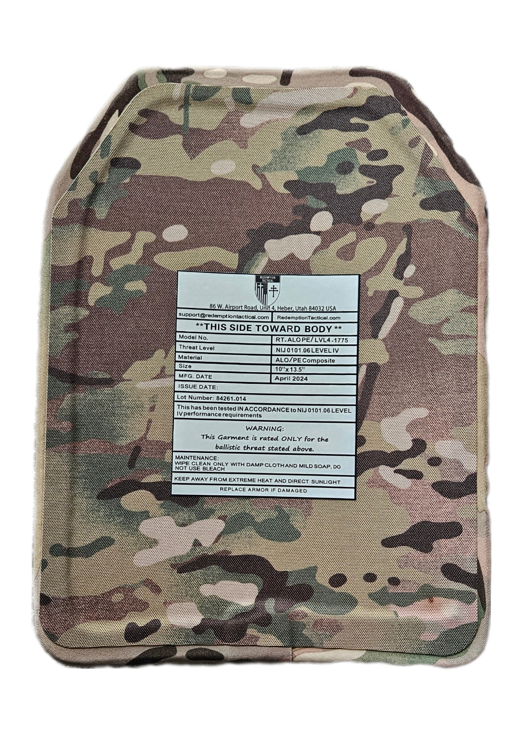 BIG BOY Crusader 2.0 XL Armor COMBO PACKAGE LIGHTWEIGHT LEVEL IV (2) XL Ceramic Front/Back Plates, photo 7 of 17