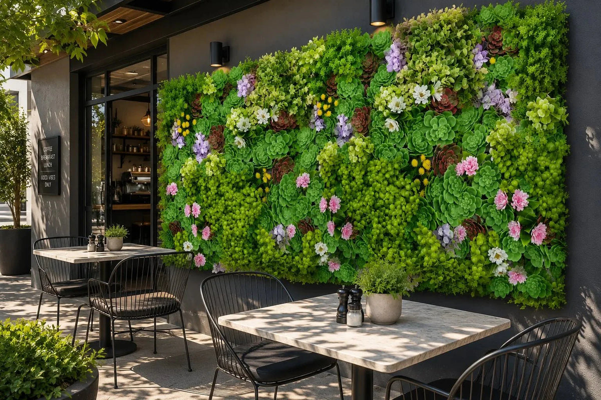 Dense Succulent Artificial Vertical Garden Green Wall Panel 20×20in – UV Resistant – Commercial Grade, photo 6 of 10