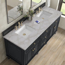 James Martin Lorelai 72" Double Bathroom Vanity, Black Onyx