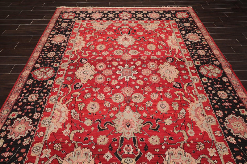 7'10" x 10' Hand Knotted Reversible Heriz Wool Area Rug Red