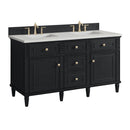 James Martin Lorelai 60" Double Bathroom Vanity, Black Onyx