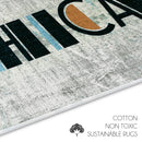 US States Chicago Design 3 Piece Bathroom Rugs Set |Ivory