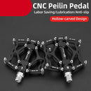 Road Bike Pedals Aluminum Alloy Anti-slip Bicycle Pedals Hollow-Carved Design Pedals Bicycle Accessories Mountain Bike Pedals Flat Bicycle Pedals Platform Cycling Sealed Bearing Aluminum Pedals For Mountain Bike