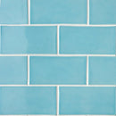 Turquoise Glossy Subway Ceramic Tiles 3x6