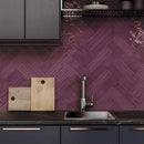 Roca Flow Burgundy Polished Ceramic Tiles 3x12