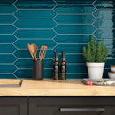 Roca Flow Peacock Green Polished Ceramic Tiles 3x12
