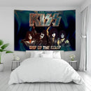 Rock kiss band canvas tapestry – living room black & silver wall art by Decorbites