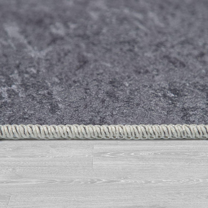 Rocket Rug for Kids Moon Sky Motif with Text in Grey