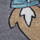 Rocket Rug for Kids Moon Sky Motif with Text in Grey