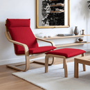 Velvet Burgundy Red Chair and Ottoman Covers, Compatible with IKEA Poang