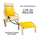 Bright Yellow Velvet Poäng Slipcovers – Compatible with IKEA Poäng Chair & Footstool – Luxurious Polyester Velvet